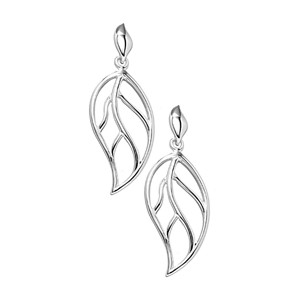 Modern Shiny Open Leaf Earrings